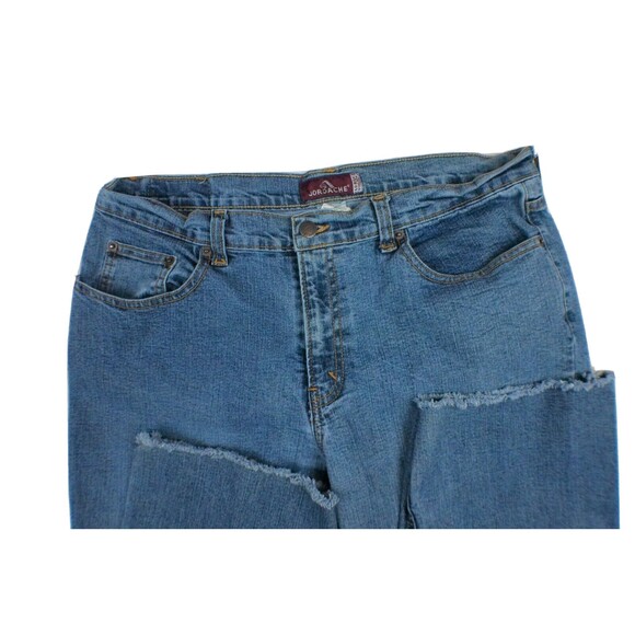 Jordache Authentic Jeanswear Juniors 17/18 Jeans Denim Blue Raw Edge - Picture 2 of 5